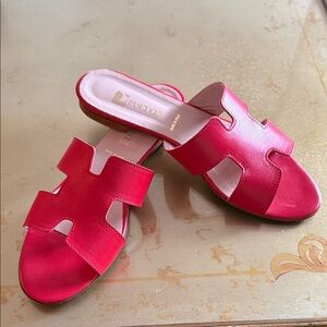 Pascucci Red Slide Sandals